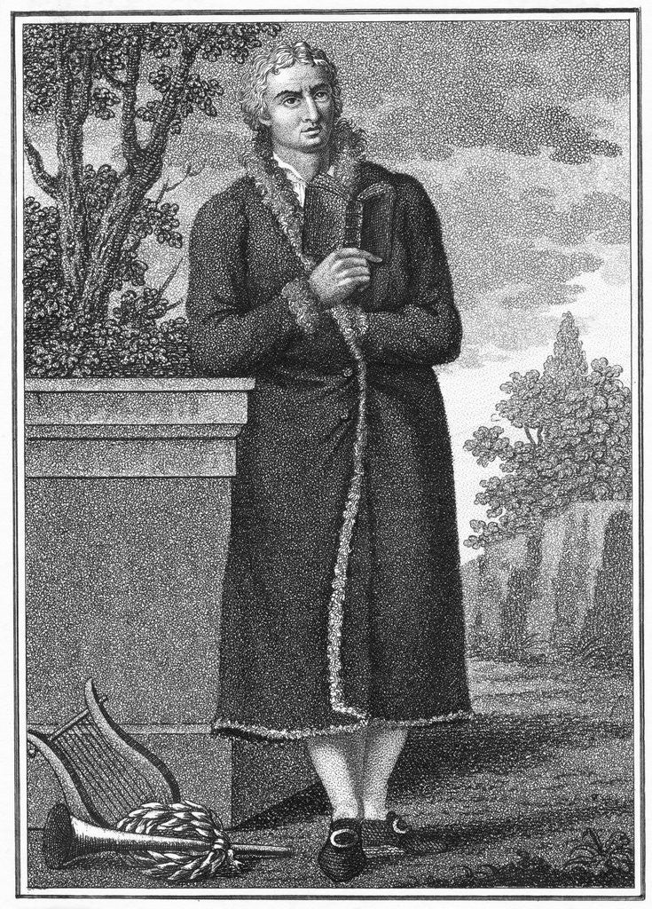 Detail of Illustration of Poet Friedrich Schiller Outdoors by Corbis