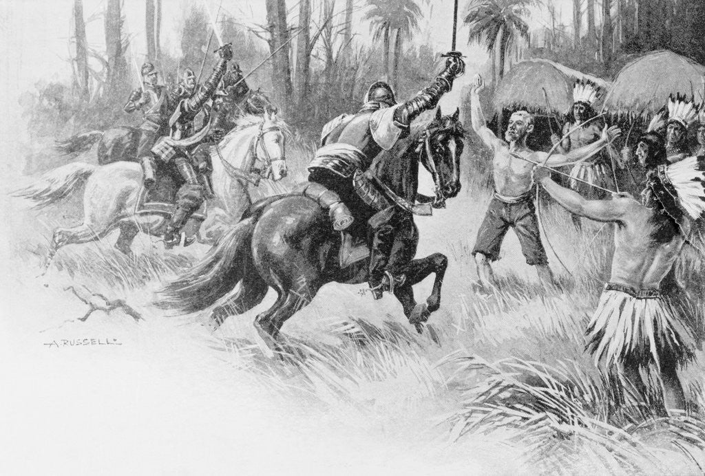 Detail of Indians Surrendering by A. Russell