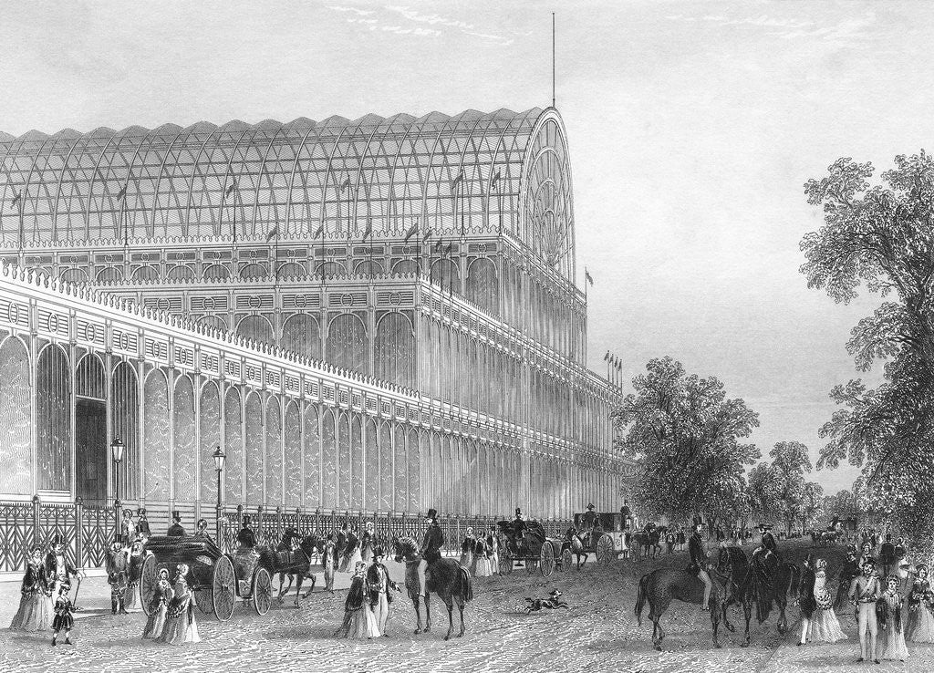 Detail of Engraving of the South Transept of the Crystal Palace by Corbis