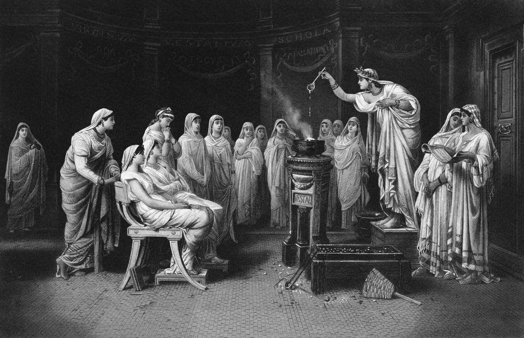 Detail of Vestal Virgins--Guardians of the Sacred Fire and Hearth of Vesta by Anonymous