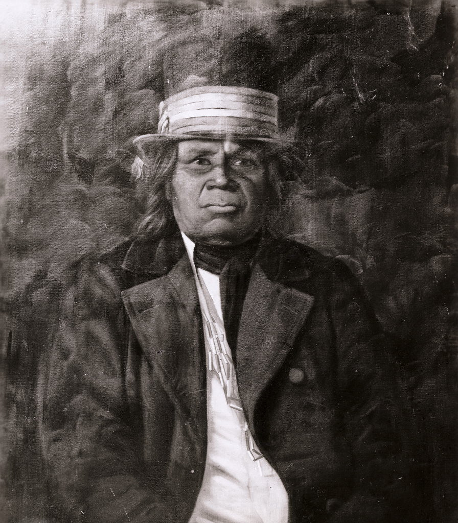 Detail of Native American in Western Clothes by Anonymous