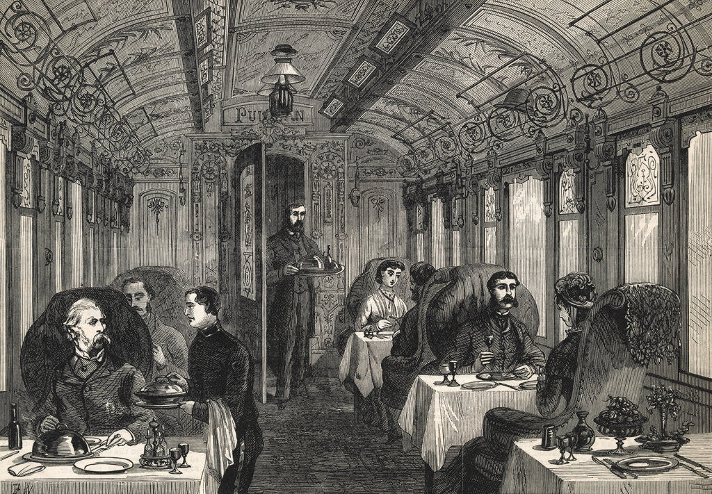 Detail of Interior of Dining Car by Anonymous