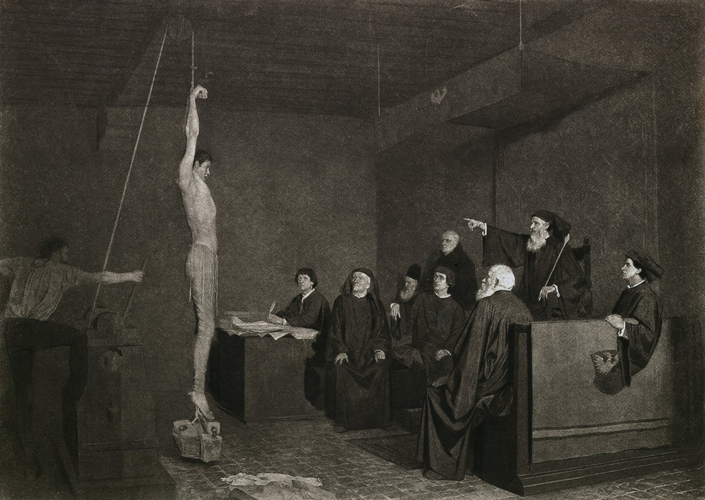 Detail of Members of the Inquisition Torturing a Man by Anonymous