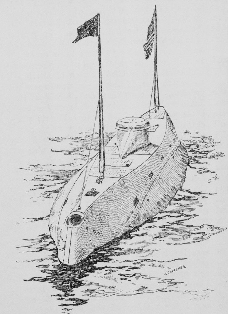 Detail of Holland Military Vessel on the Ocean by Anonymous
