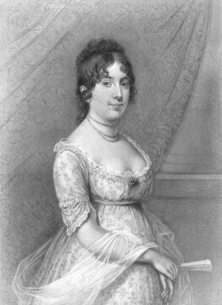 Detail of Portrait of the Wife of President James Madison by Anonymous