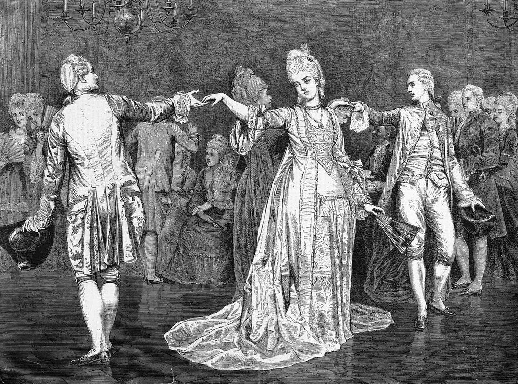 Detail of Painting of Couples Dancing the Minuet by Anonymous