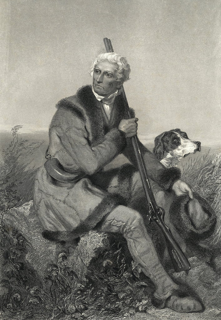 Detail of Portrait Of Daniel Boone W/Rifle & Dog by Anonymous
