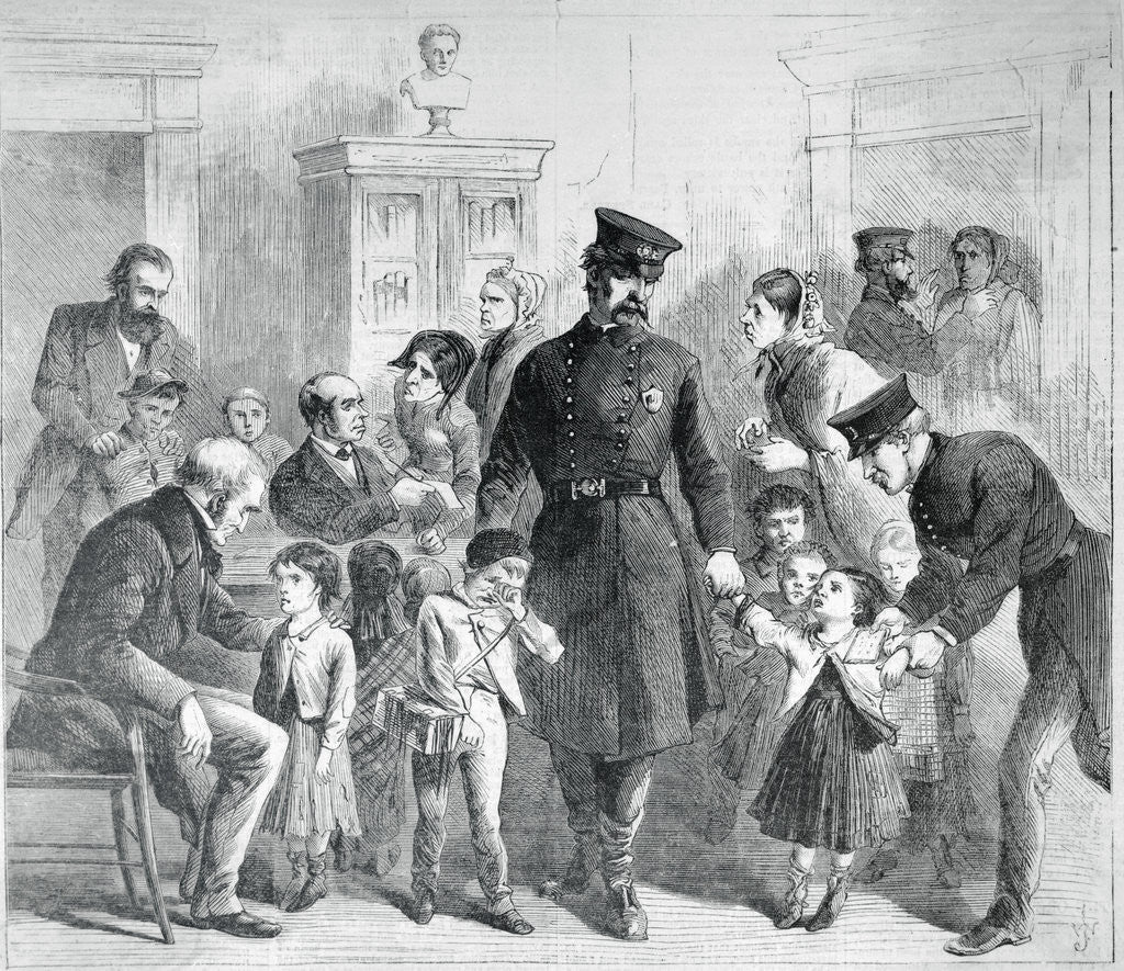 Detail of Illustration of Police and Official with Beggars of the Street by Anonymous