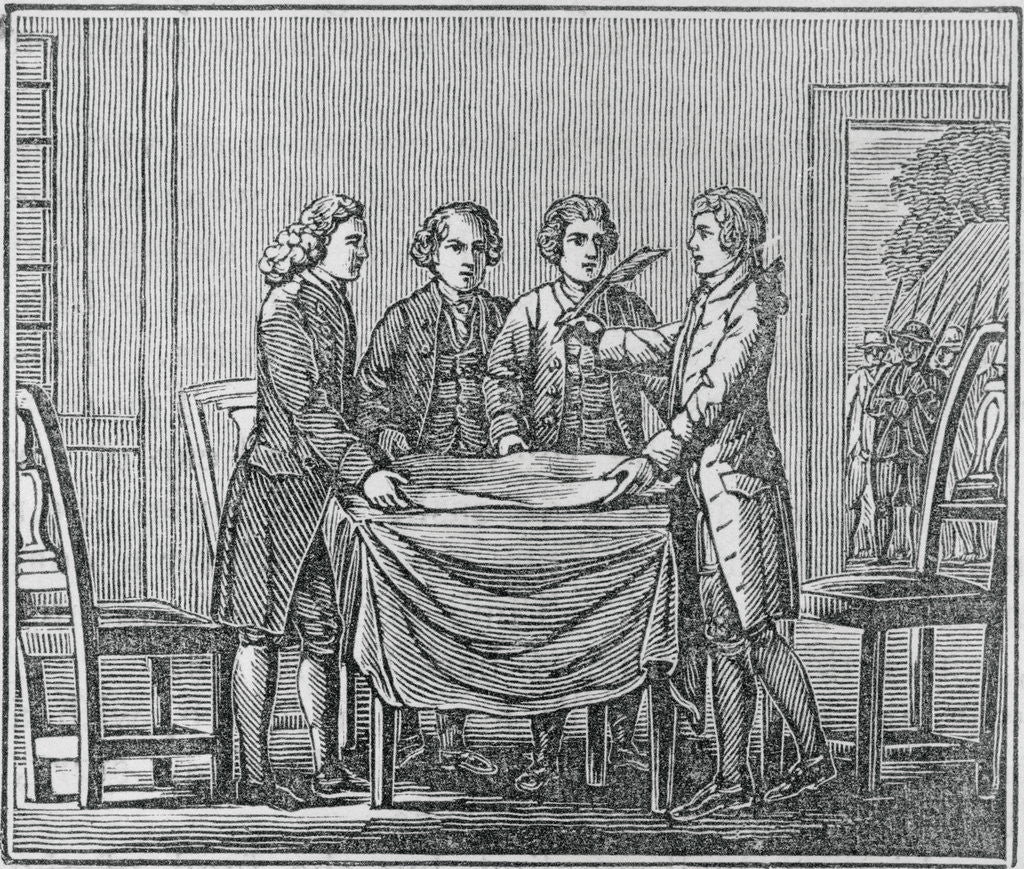 Detail of Print of European Kings Meeting Together by Anonymous