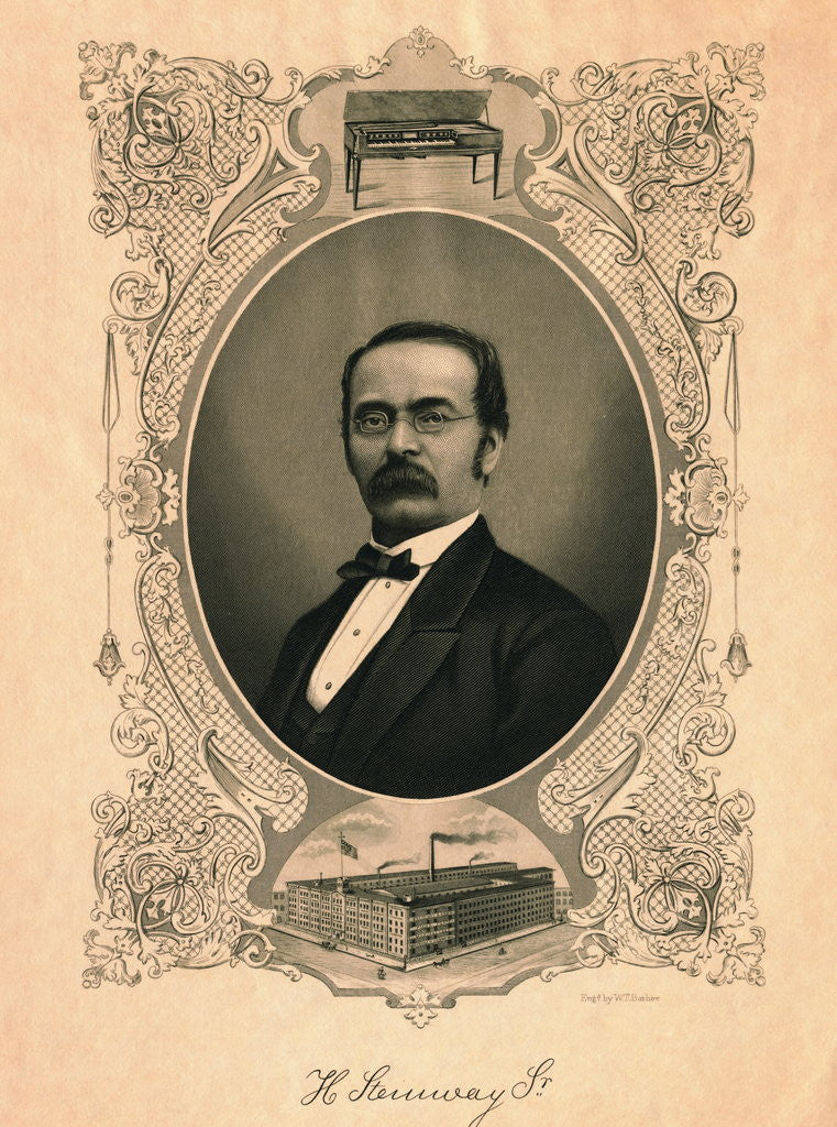 Detail of Portrait of Henry Steinway by Anonymous
