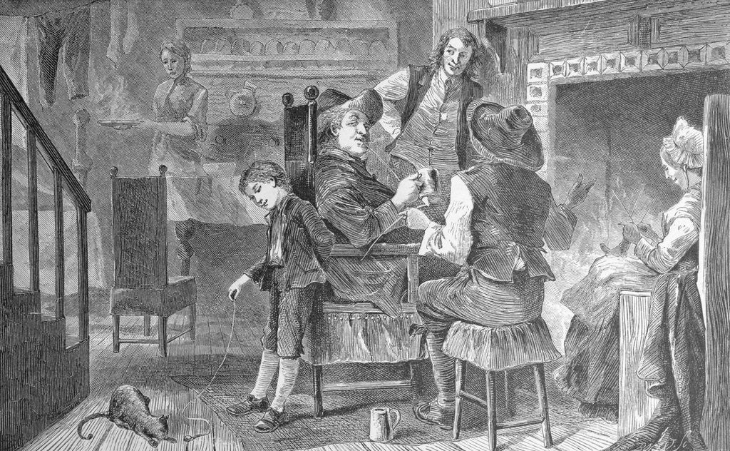 Detail of Early Depiction of Dutch Family at Home by Anonymous