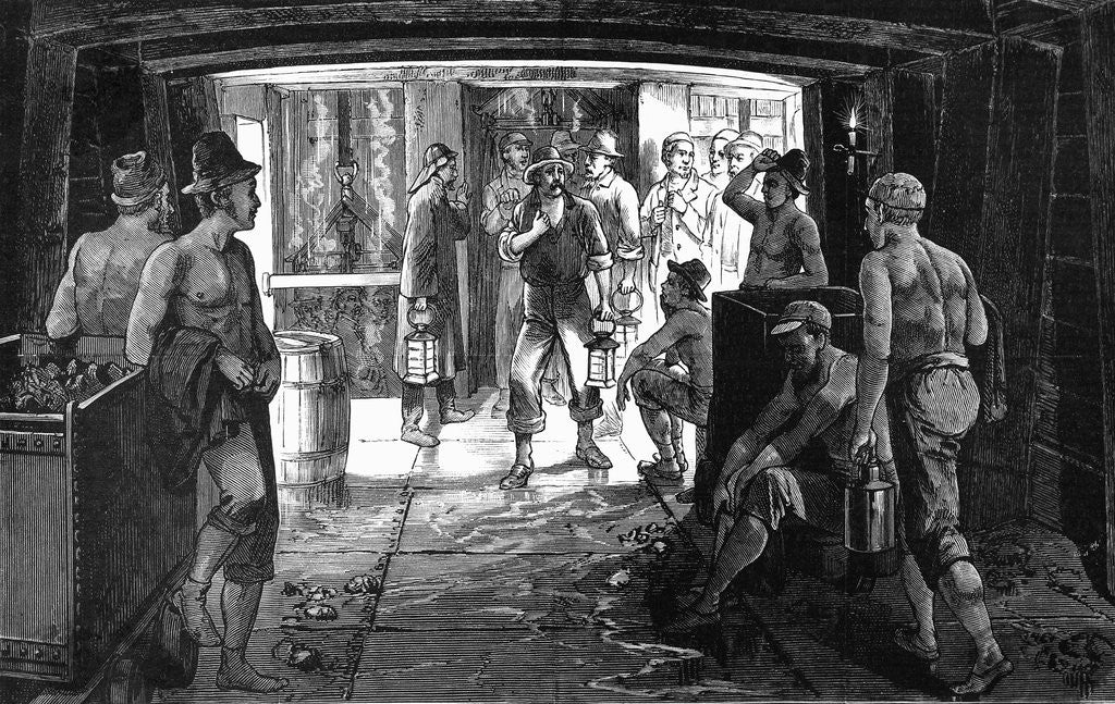 Detail of Miners in Consolidated Virginia Silver Mine by Anonymous