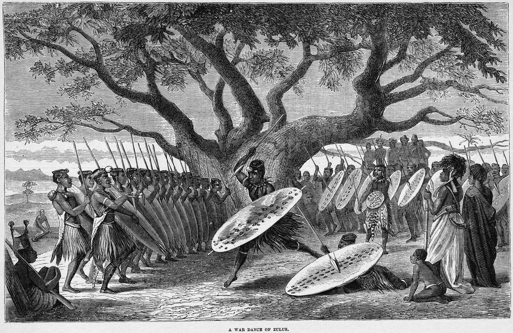 Detail of War Dance of the Zulu Tribe by Corbis