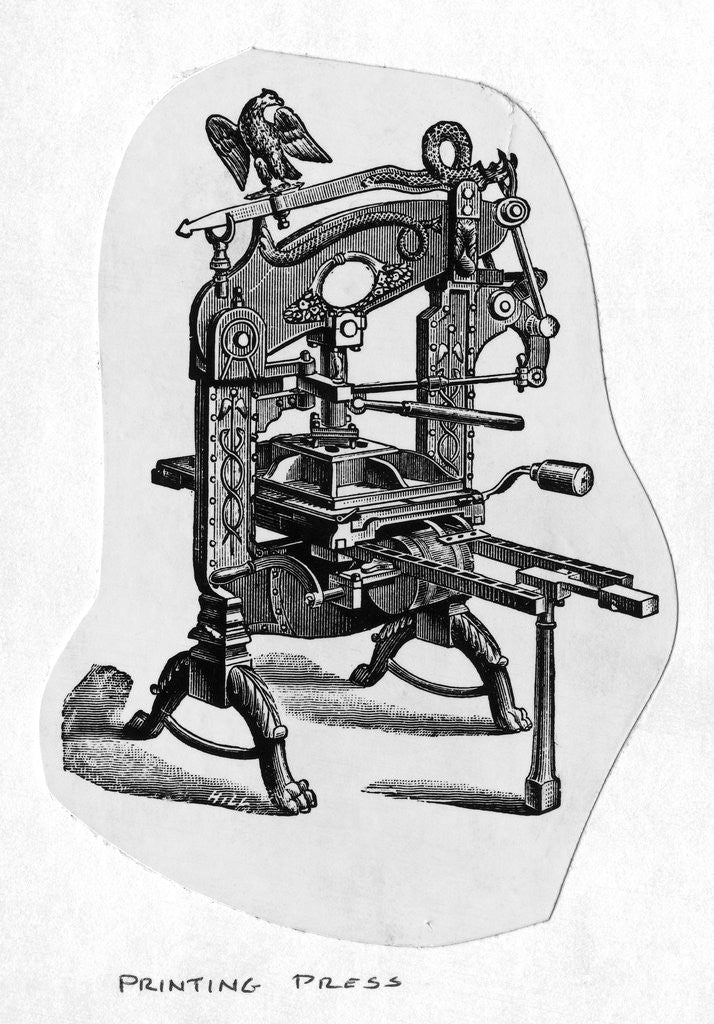 Detail of An Early Printing Press by Corbis