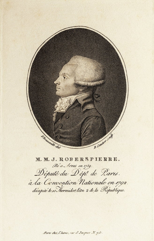 Detail of Profile Of Revolutionary Robespierre by Anonymous