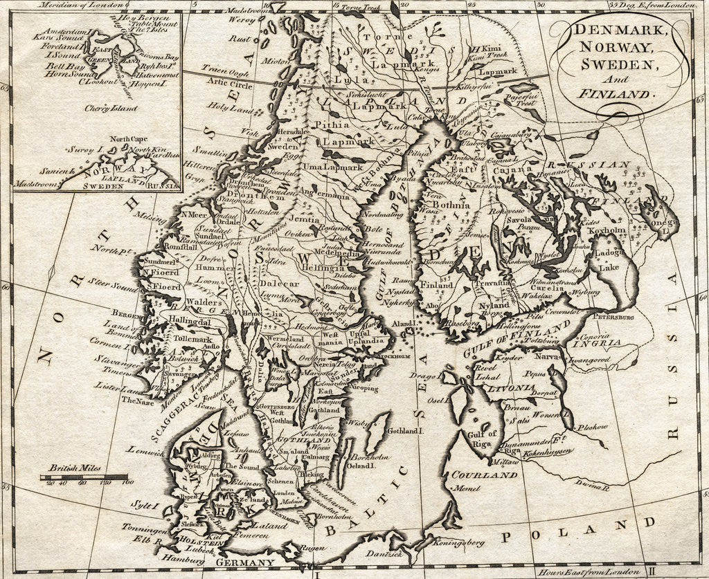 Detail of Map of Denmark, Norway, Sweden and Finland by Anonymous