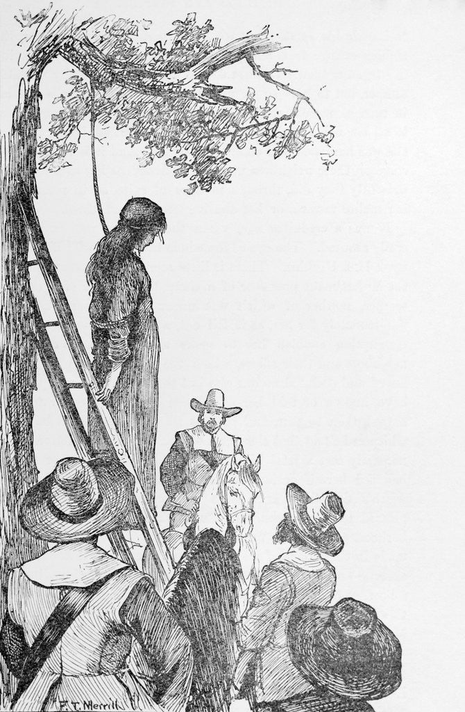 Detail of Woman Executed by Hanging with Spectators by Anonymous