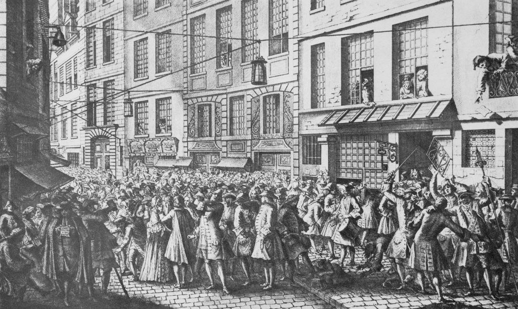 Detail of Citizens Crowding French Street by Corbis