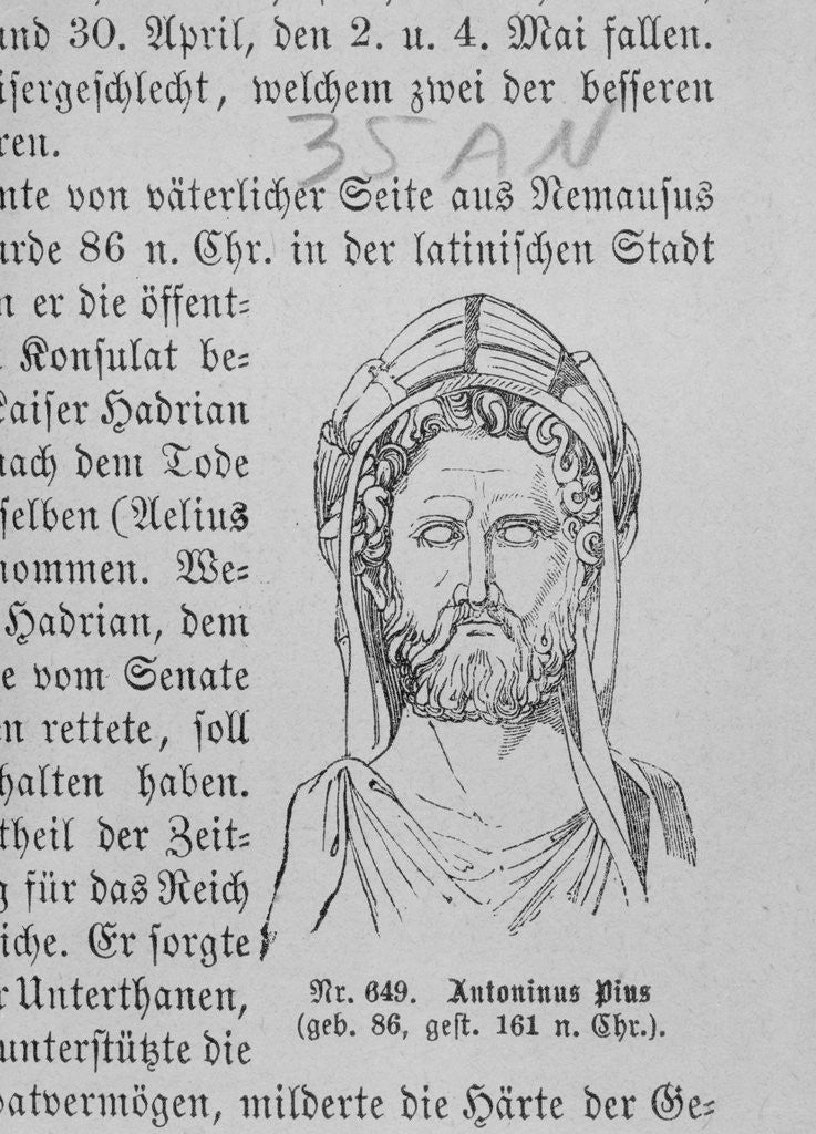 Detail of Imposed Portrait of Roman Ruler Antoninus Pius by Anonymous
