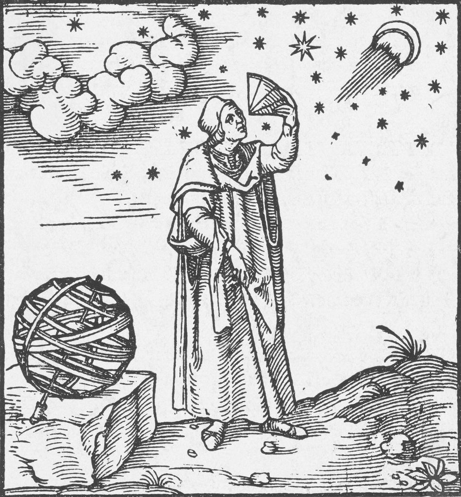 Detail of 16th-Century Print of Claudius Ptolomy by Anonymous