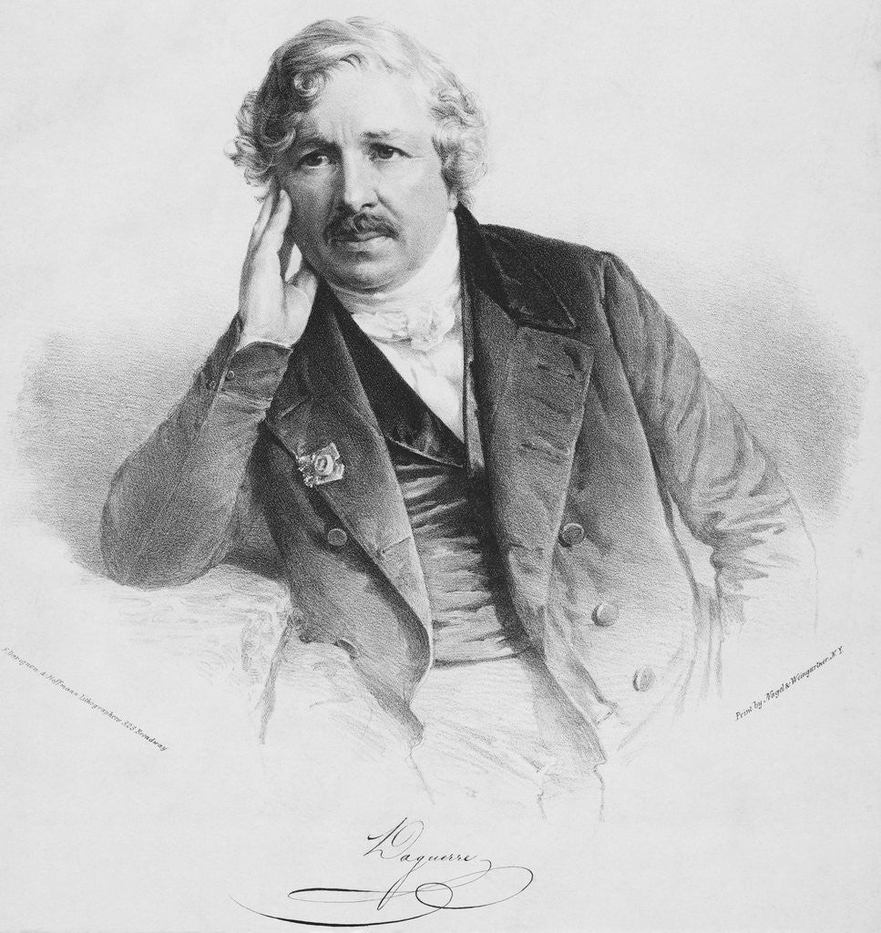 Detail of French Artist Daguerre in Studious Pose by Anonymous