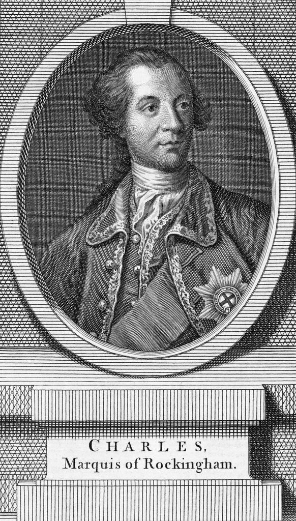 Detail of Portrait of Charles Watson Wentworth by Anonymous