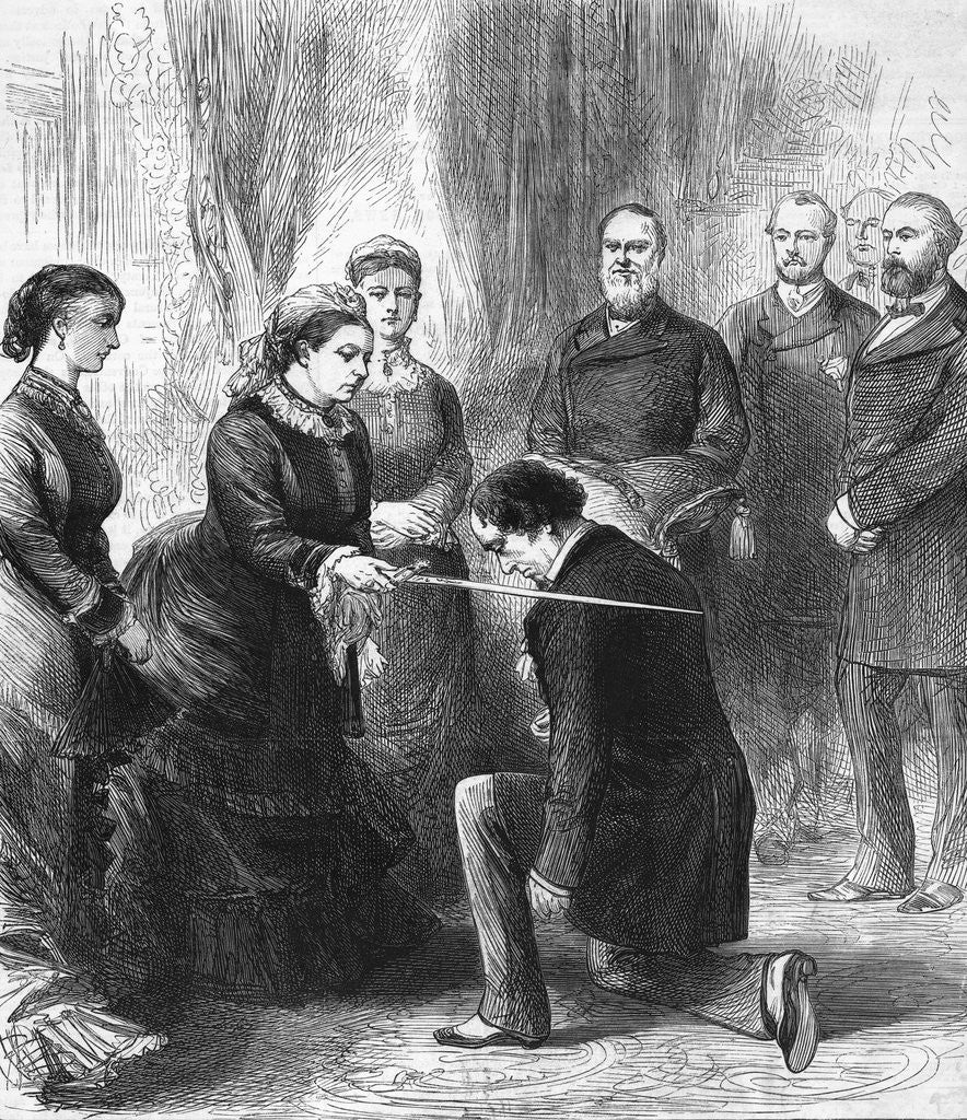 Detail of Benjamin Disraeli Being Ordained by Queen of England by Anonymous