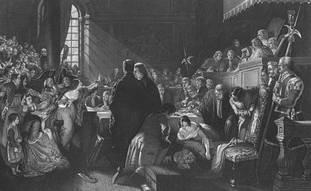 Detail of Early Courtroom Scene by Corbis