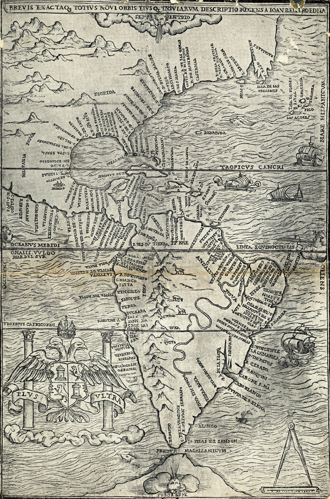 Detail of Early Map of America by Anonymous