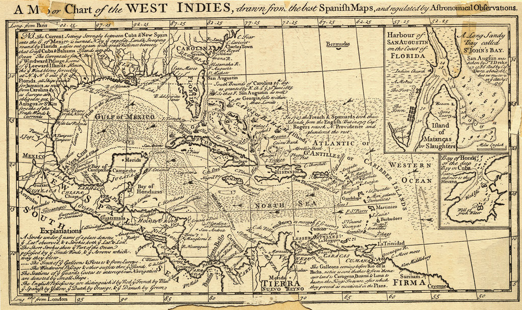 Detail of Map of the West Indies by Anonymous