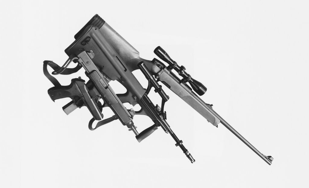 Detail of Display of Illegal Sniper Weapons and Pistol by Corbis