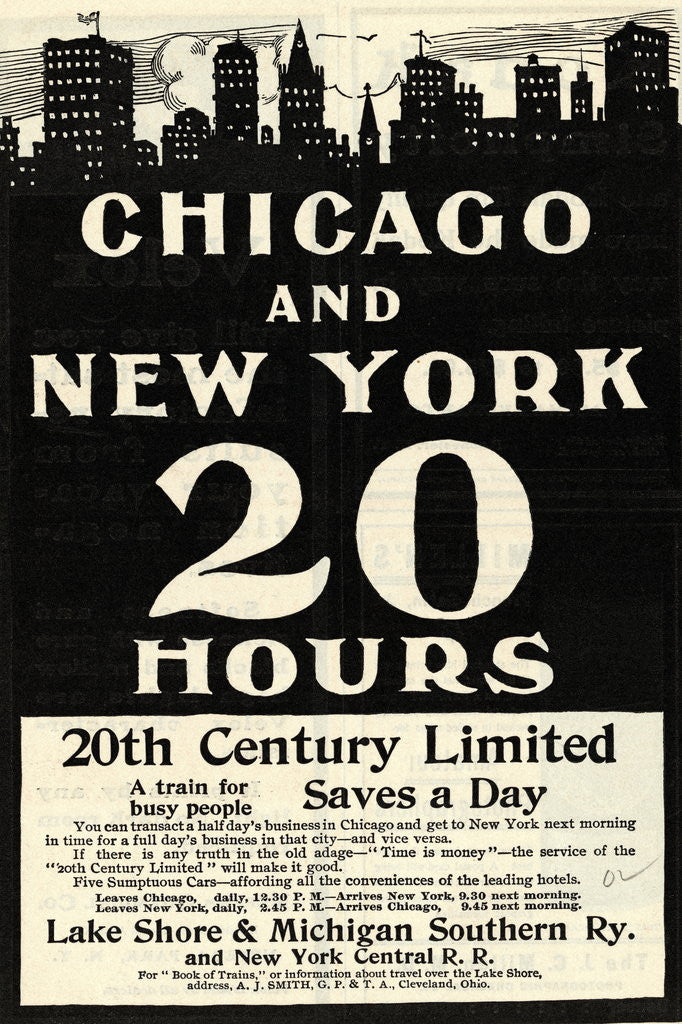 Detail of Advertisement for Railroad Service by Anonymous