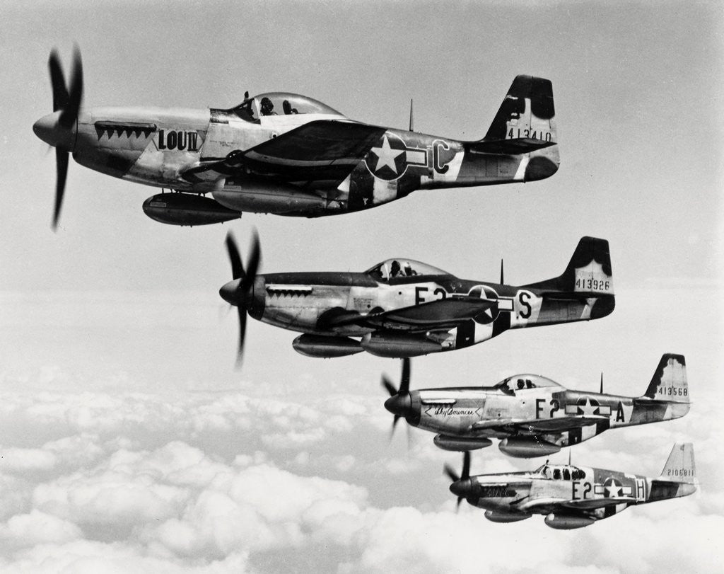 Detail of Fighter Planes Flying in Formation by Anonymous