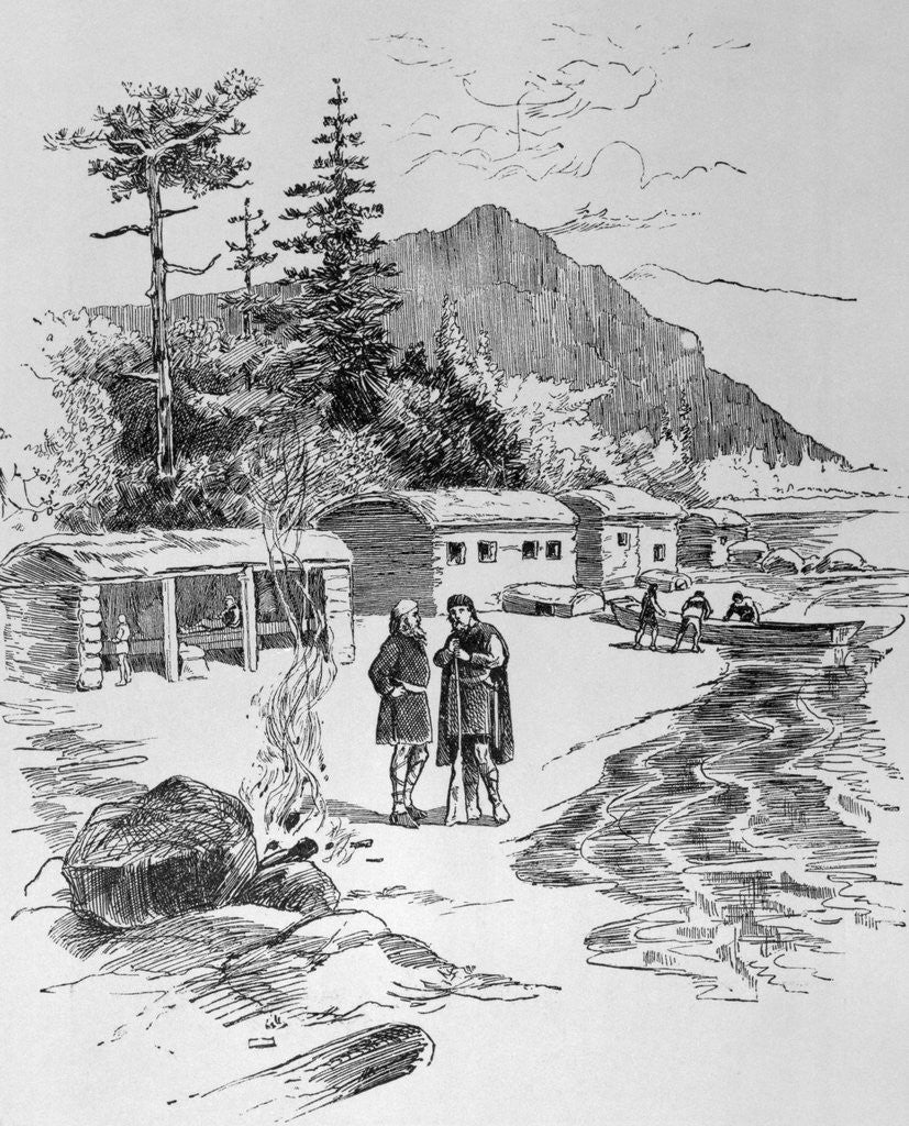 Detail of Leif Erikson Exploring Greenland by Anonymous
