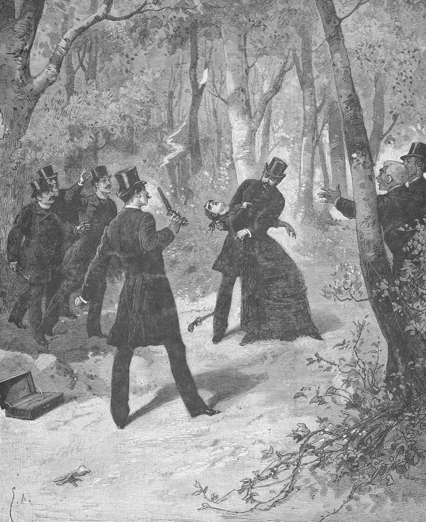 Detail of Woman Fainting During Duel by Anonymous