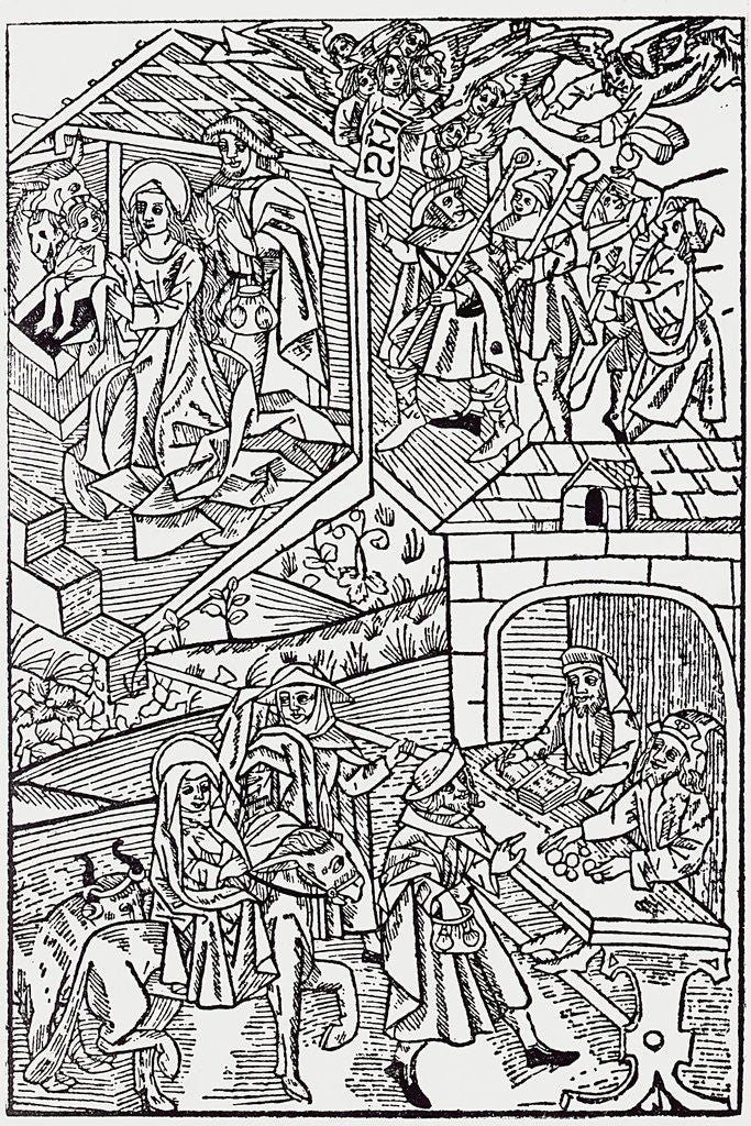 Detail of Woodcut with Scenes from the Birth of Christ by Anonymous