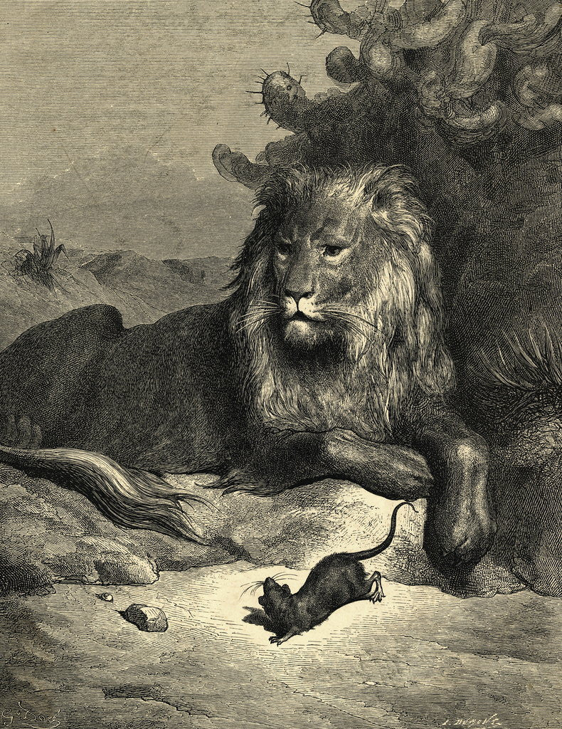 Detail of Illustration from Fontaine's The Lion and the Rat by Anonymous
