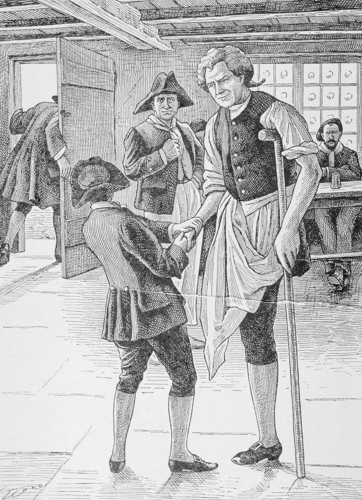 Detail of Illustration of Jim Hawkins and Long John Silver by Anonymous