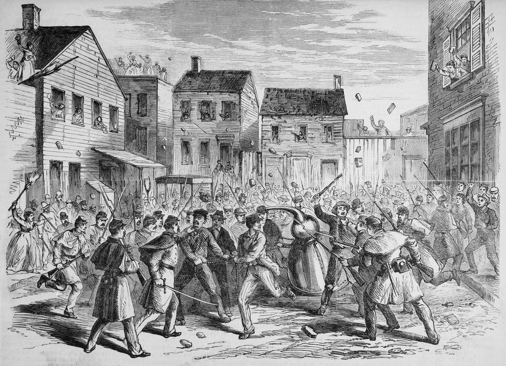 Detail of The Great Whiskey War, December 1869 Newspaper Illustration by Anonymous