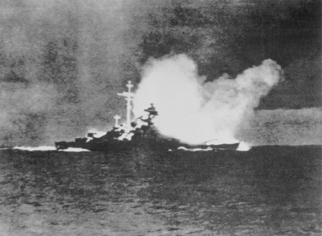 Detail of Battleship Being Destroyed by Anonymous
