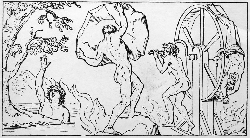 Detail of Tantalus,Sisyphus And Ixion/Illustration by Anonymous