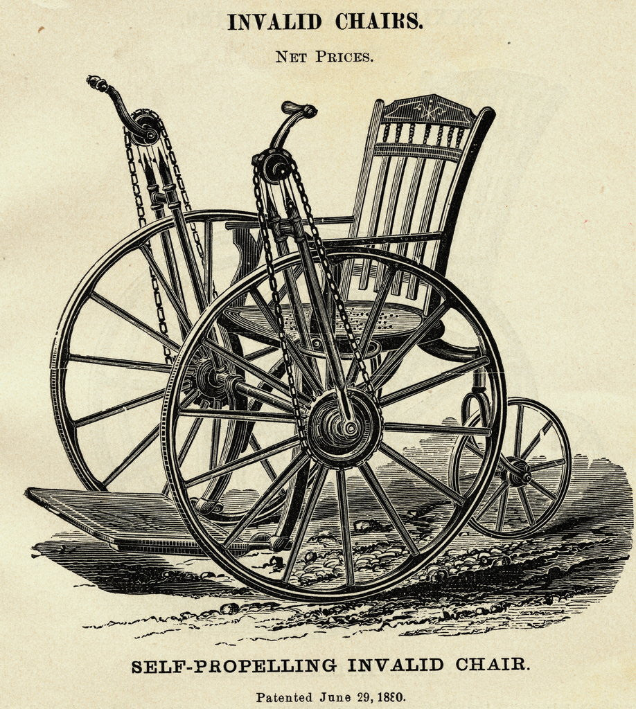 Detail of Early Wheelchair by Corbis