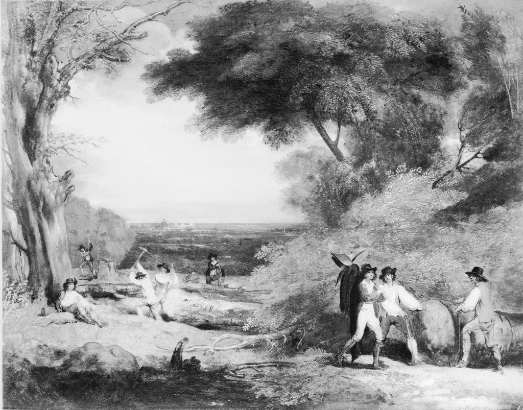 Detail of Woodcutters in Windsor Great Park by Anonymous