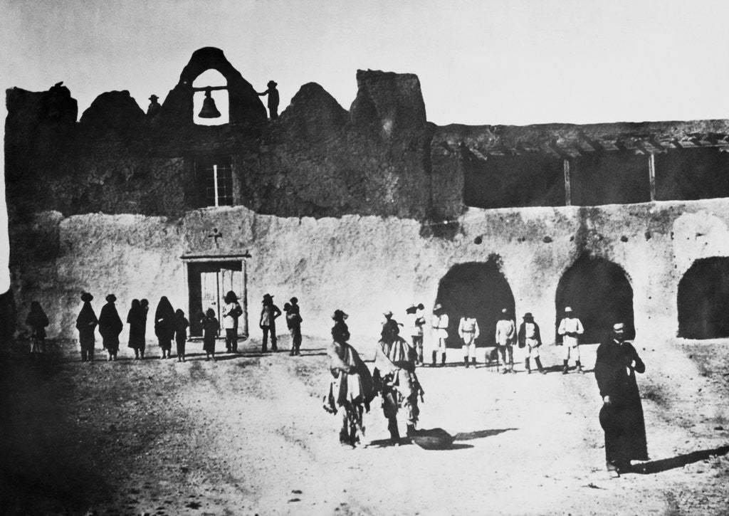 Detail of Ysleta Tiguas Outside Church of San Antonio De Padua by Anonymous