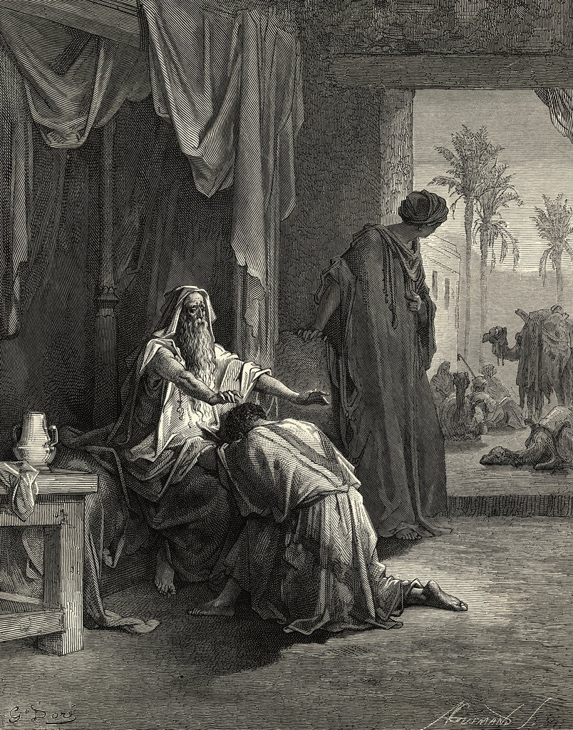 Detail of Isaac Blessing Jacob Illustration by Anonymous