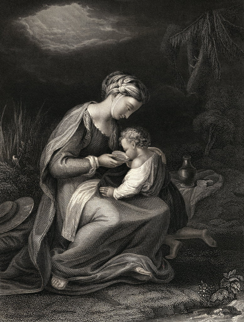 Detail of Hagar and Ishmael Illustration by Anonymous
