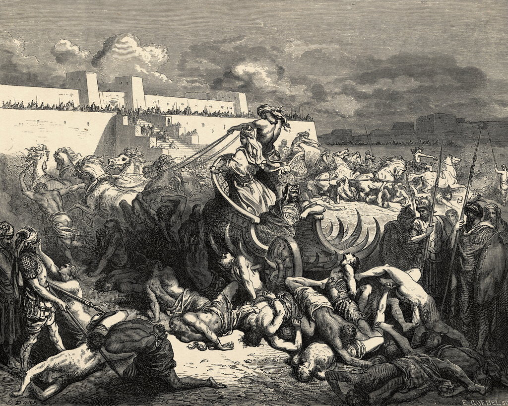 Detail of David Punishing the Ammonites Illustration by Anonymous
