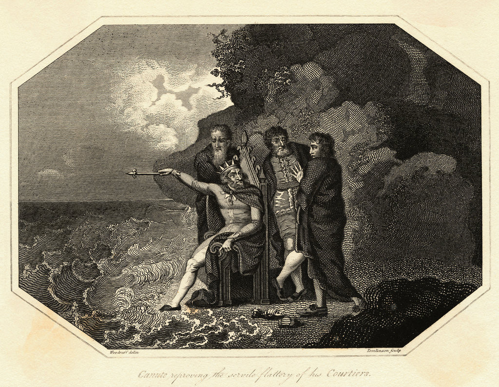 Detail of Engraving of King Canute with Courtiers by Anonymous