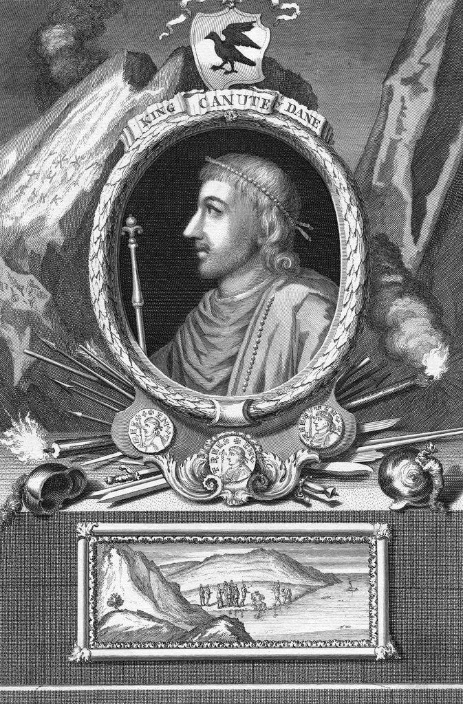 Detail of Engraving of Canute King of Danes by Anonymous