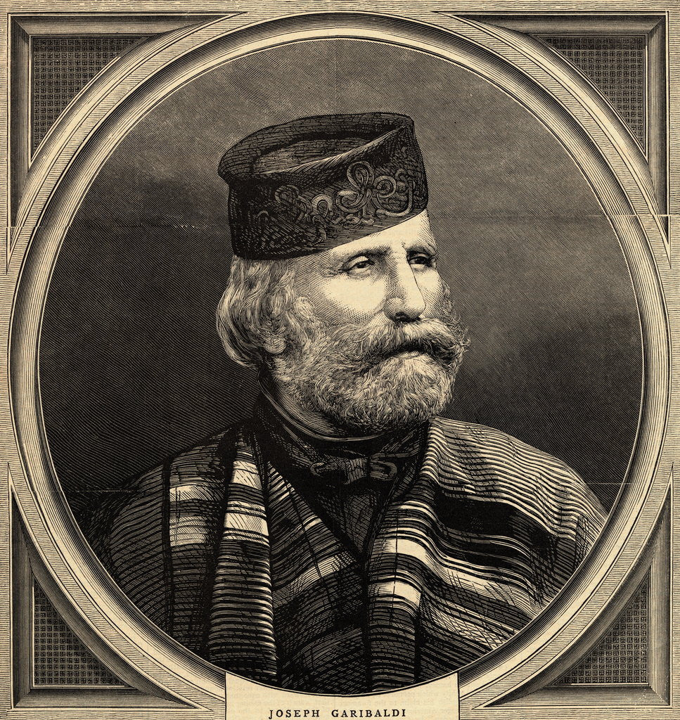 Detail of Oval Portrait of Gisueppe Garibaldi by Anonymous